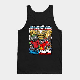 Badass motorcycle engine racing Red motorbike Tank Top